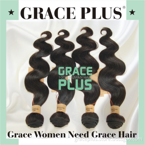 Grace hair extensions plus 8-30" cheap 100% brazilian virgin remy hair extensions body wave hand tied hair